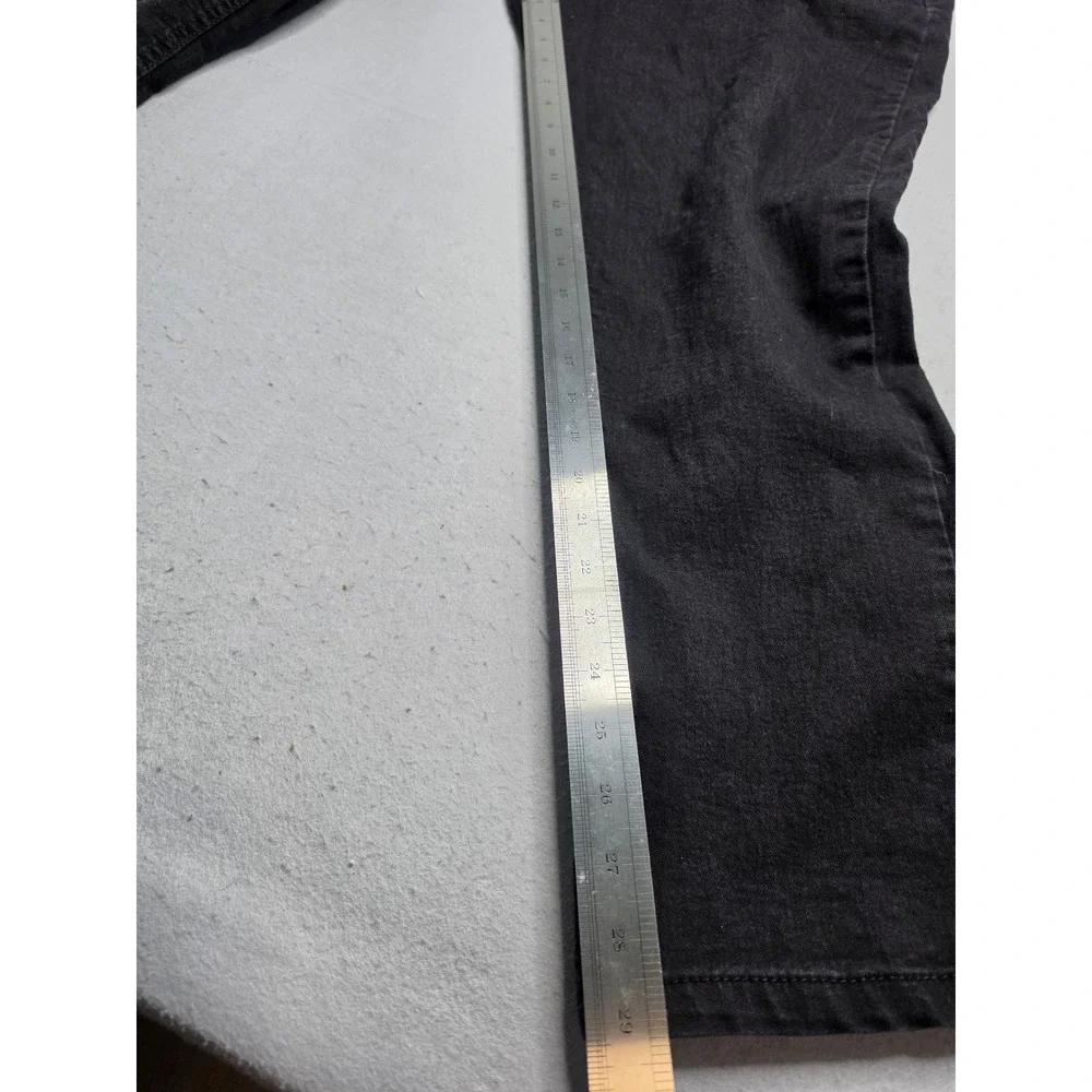 Six Lincoln New York Jeans Men's 46x30 Black Denim Stretch Slim Fit Straight Leg